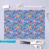 Zeesterpatroon Roze en Blauwe Decoupage Tissuepapier (Craft)