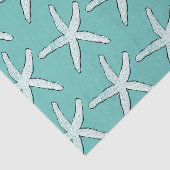 Zeesterpatroon Strand Nautilus Kust Teal Blauw Tissuepapier (Detail)