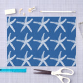 Zeesterpatroon Strand Zeemansstijl Navyblauw Tissuepapier (Craft)