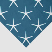 Zeesterpatroon Wit Blauw Schattig Elegant Nautilus Tissuepapier (Detail)