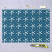 Zeesterpatroon Wit Blauw Schattig Elegant Nautilus Tissuepapier (Craft)