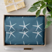 Zeesterpatroon Wit Blauw Schattig Elegant Nautilus Tissuepapier (Geschenk)