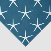 Zeesterpatroon Wit Blauw Schattig Elegant Nautisch Tissuepapier (Detail)