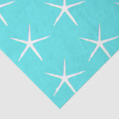 Zeesterpatroon Wit Teal Blauw Nautilisch Abstract Tissuepapier (Detail)
