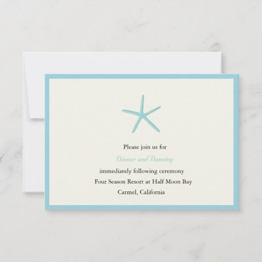 Zeesterren - Aquamarijn ontvangstkaarten Kaart (Voorkant)