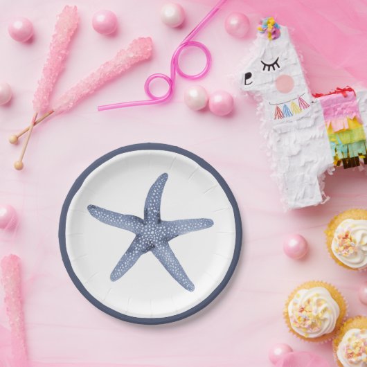 Zeesterren Blauw Nautische Party Borden Papieren Bordje (Feest)