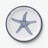 Zeesterren Blauw Nautische Party Borden Papieren Bordje (Voorkant)