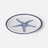 Zeesterren Blauw Nautische Party Borden Papieren Bordje (Gekanteld)
