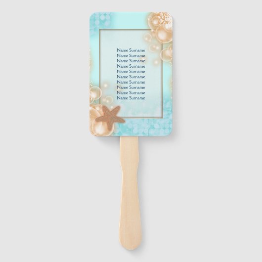 Zeesterren bubbels hawaii blauw sinaasappel tafel  handwaaier