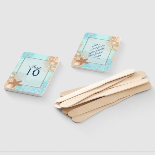 Zeesterren bubbels hawaii blauw sinaasappel tafel  handwaaier (Niet-gemonteerd)