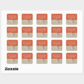 Zeesterren & Burlap Coral Beach Vierkante Sticker (Vel)