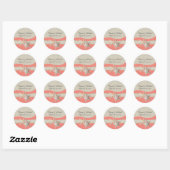 Zeesterren & Burlap Shell Koraal Ronde Sticker (Vel)