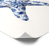Zeesterren - Coastal Blue op Beige Wall Art Poster (Hoek)