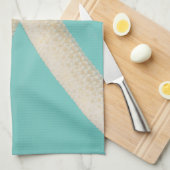 Zeesterren elegante oceaan modern strand blauwgroe theedoek (Quarter Fold)