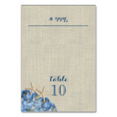 Zeesterren en Blue Hydrangea Place Card Kaart (Voorkant)