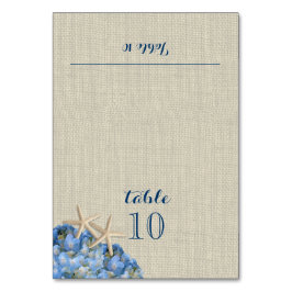 Zeesterren en Blue Hydrangea Place Card Kaart