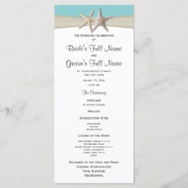 Zeesterren en Burlap Aqua Beach Programmakaart