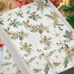 Zeesterren en Holly Tropical Christmas Beach Tissuepapier<br><div class="desc">Deze tropische strand thema kerstweefsel papier beschikt over een kustpatroon van zeesterren,  hulst bladeren en bessen,  en dennentakjes,  op een witte achtergrond.</div>