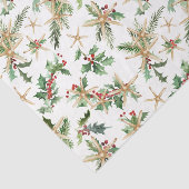 Zeesterren en Holly Tropical Christmas Beach Tissuepapier (Detail)
