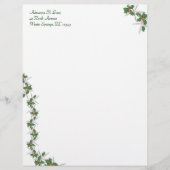 Zeesterren en Holly Tropical Christmas Stationery Custom Briefhoofd (Voorkant)