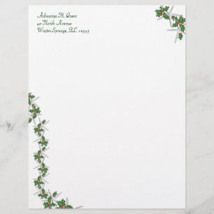 Zeesterren en Holly Tropical Christmas Stationery Custom Briefhoofd