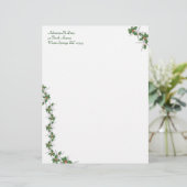 Zeesterren en Holly Tropical Christmas Stationery Custom Briefhoofd (Staand voorkant)