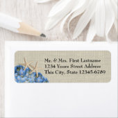 Zeesterren en hortensia's etiket (Insitu)