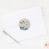 Zeesterren en hortensia's ronde sticker (Envelop)