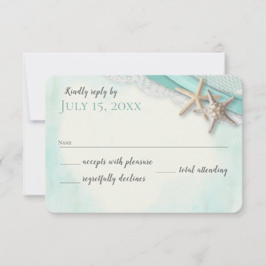 Zeesterren en Kant  Beach Response Kaart (Voorkant)