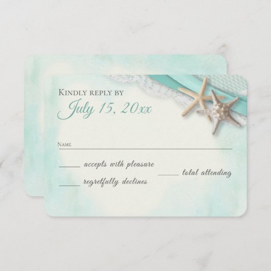 Zeesterren en Kant Beach Response Kaart (Voorkant / Achterkant)