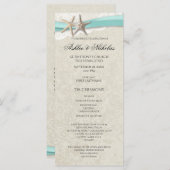 Zeesterren en Kant bruiloft programma Programmakaart (Voorkant / Achterkant)