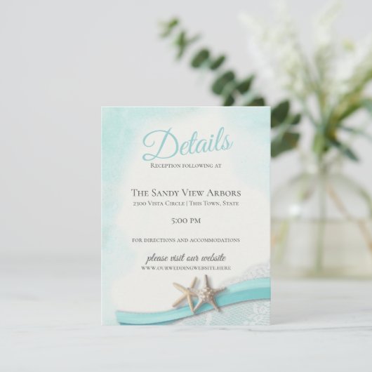 zeesterren en kant Details en informatie Kaart (Staand voorkant)