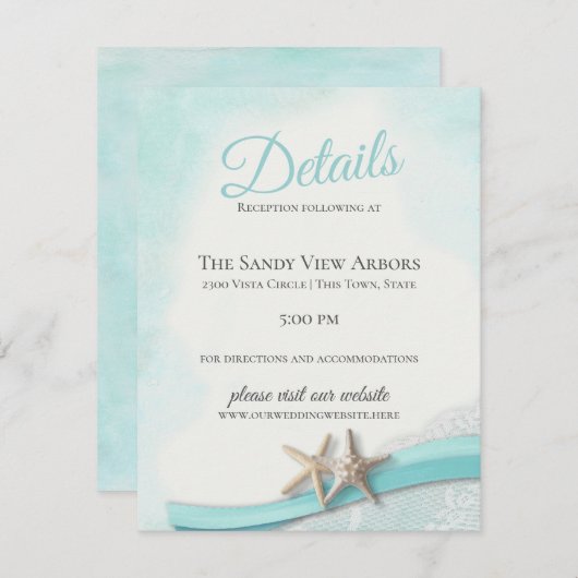 zeesterren en kant Details en informatie Kaart (Voorkant / Achterkant)