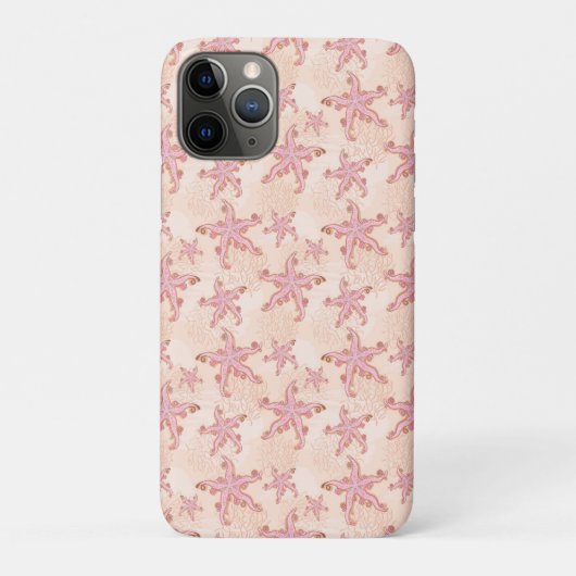 Zeesterren en koraalroze pastelpatroon Case-Mate iPhone case (Achterkant)