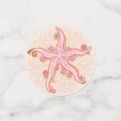 Zeesterren en koraalroze pastelpatroon confetti (Kleine voorkant)