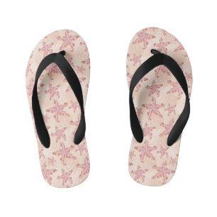 Zeesterren en koraalroze pastelpatroon kinder teenslippers