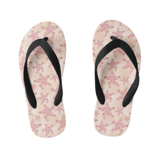 Zeesterren en koraalroze pastelpatroon kinder teenslippers