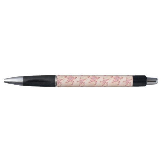 Zeesterren en koraalroze pastelpatroon pen (Voorkant)