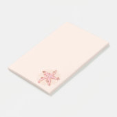 Zeesterren en koraalroze pastelpatroon post-it® notes (Schuin)