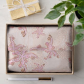 Zeesterren en koraalroze pastelpatroon tissuepapier (Geschenk)