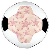 Zeesterren en koraalroze pastelpatroon voetbal (Gedraaid)