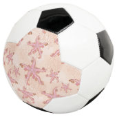 Zeesterren en koraalroze pastelpatroon voetbal (Drie kwart)
