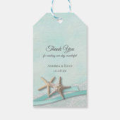 Zeesterren en Lace Aqua Zitplaatsen Cadeaulabel (Achterkant)