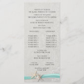 Zeesterren en Lace Grey huwelijksprogramma Programmakaart (Achterkant)