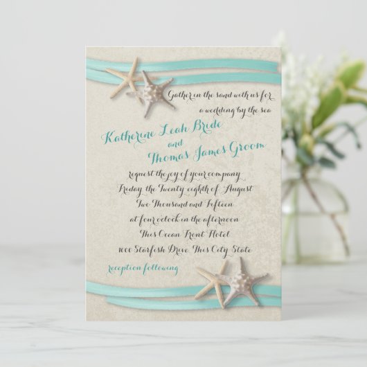 Zeesterren en lint kaart (Staand voorkant)