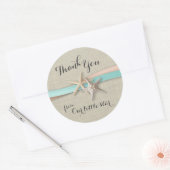 Zeesterren en lint ronde sticker (Envelop)