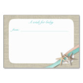 Zeesterren en lint wensen voor Baby Kaart (Achterkant)