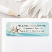 Zeesterren en Ocean Blue Ribbon Etiket (Insitu)