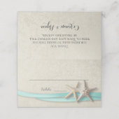 Zeesterren en Ribbon Aqua Seating Plaatskaartje (Buitenkant ongevouwen)