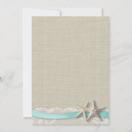 Zeesterren en Ribbon Beach Aqua Kaart (Achterkant)